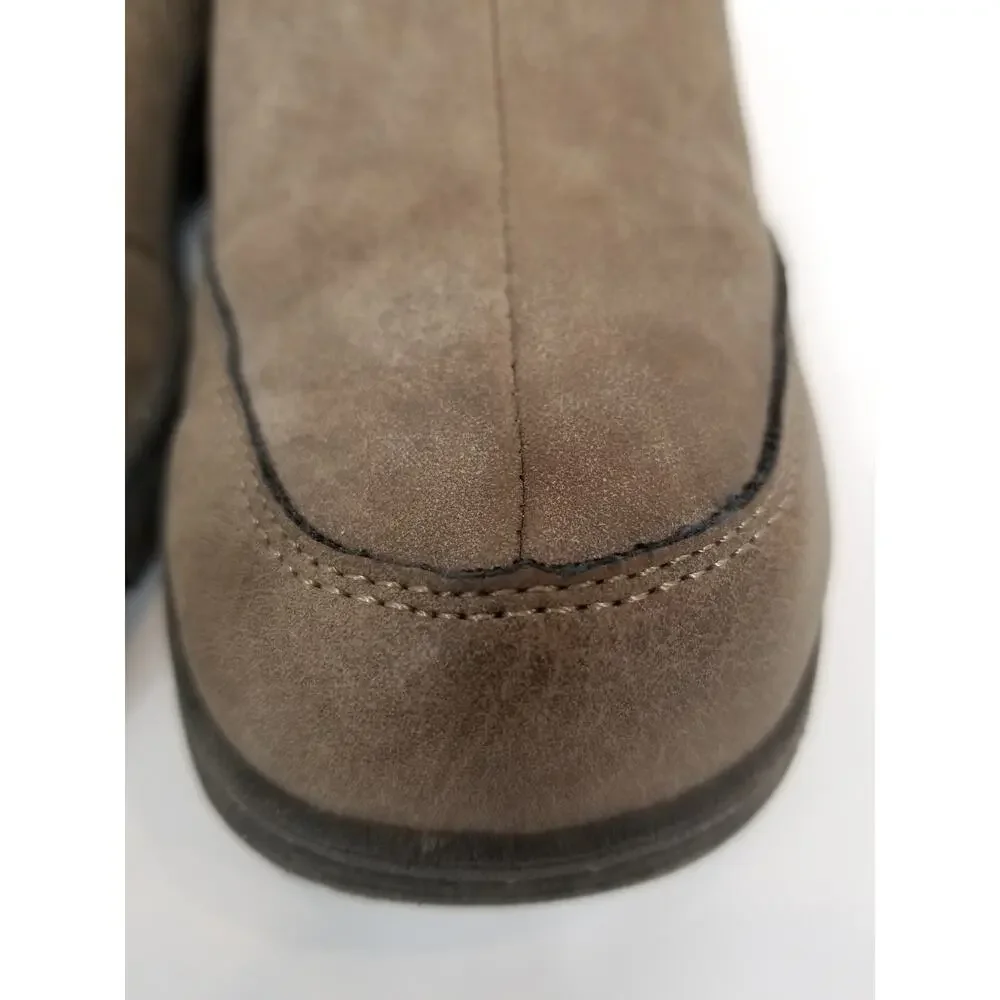 JBU by Jambu Haven Faux Fur Trim Ankle Boots Taupe Tan Women's Size 7.5
